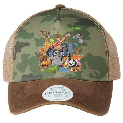 Women And Wildlife Zoo Day Party Cute 22 Animals Legacy Tie Dye Trucker Hat