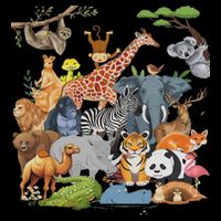 Women And Wildlife Zoo Day Party Cute 22 Animals 16 in Basic Backpack