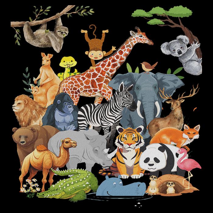 Women And Wildlife Zoo Day Party Cute 22 Animals 16 in Basic Backpack