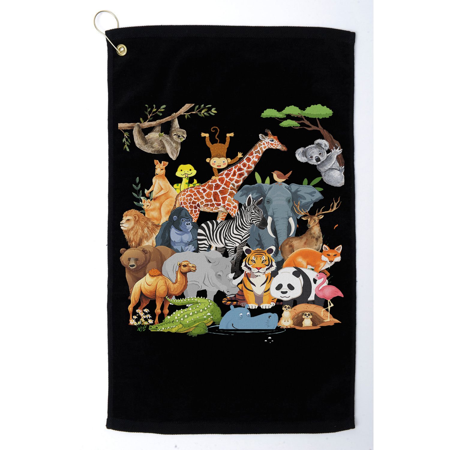 Women And Wildlife Zoo Day Party Cute 22 Animals Golf Towel