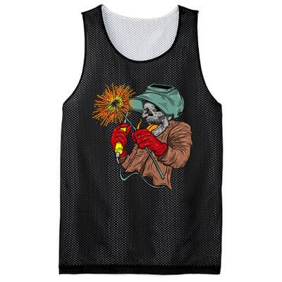 Welding Arc Welder Skeleton Skull Tig Gas welding Mesh Reversible Basketball Jersey Tank