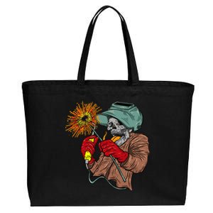 Welding Arc Welder Skeleton Skull Tig Gas welding Cotton Canvas Jumbo Tote