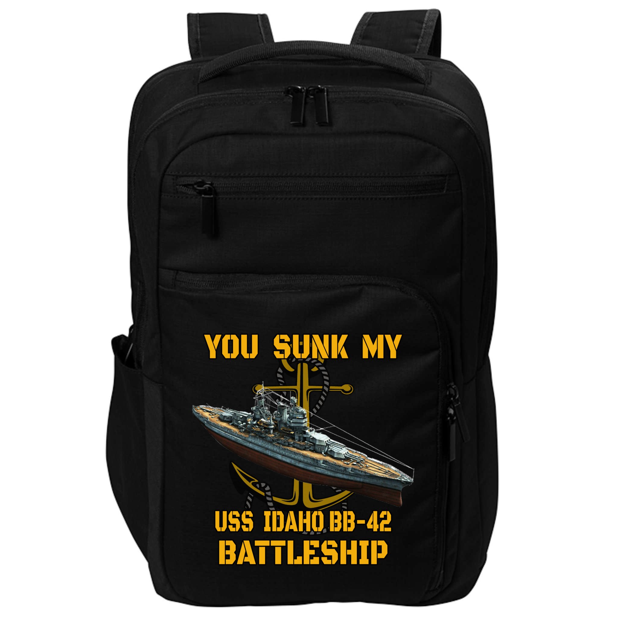 Ww2 American Warship Uss Idaho Bbgift42 Battleship Veterans Day Gift Impact Tech Backpack