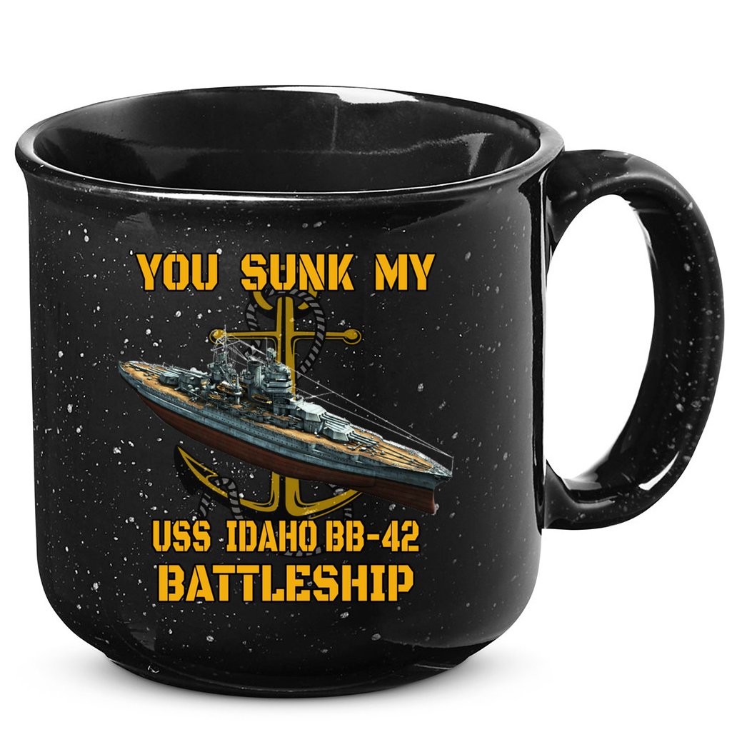 Ww2 American Warship Uss Idaho Bbgift42 Battleship Veterans Day Gift 15oz Campfire Ceramic Mug