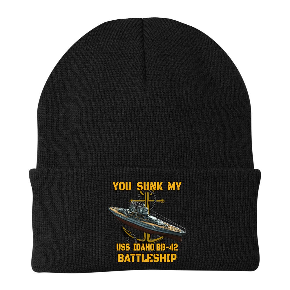 Ww2 American Warship Uss Idaho Bbgift42 Battleship Veterans Day Gift Beanie