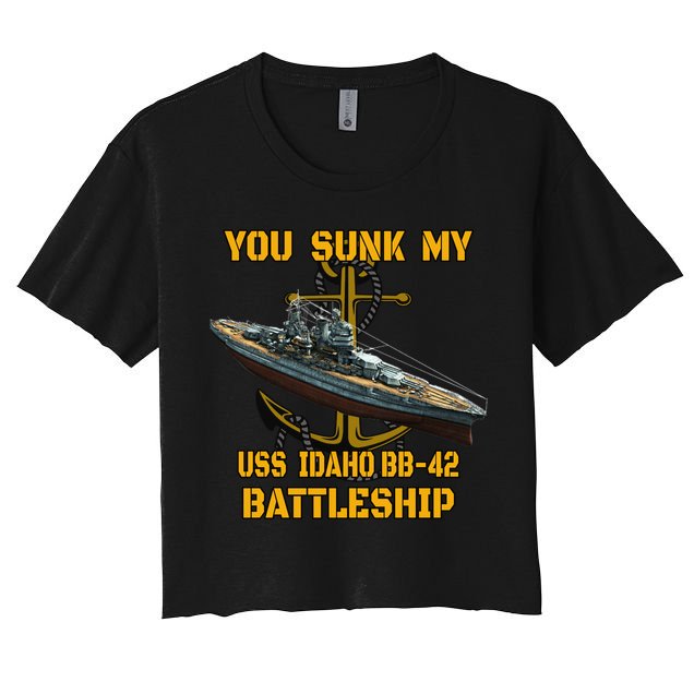 Ww2 American Warship Uss Idaho Bbgift42 Battleship Veterans Day Gift Crop Top