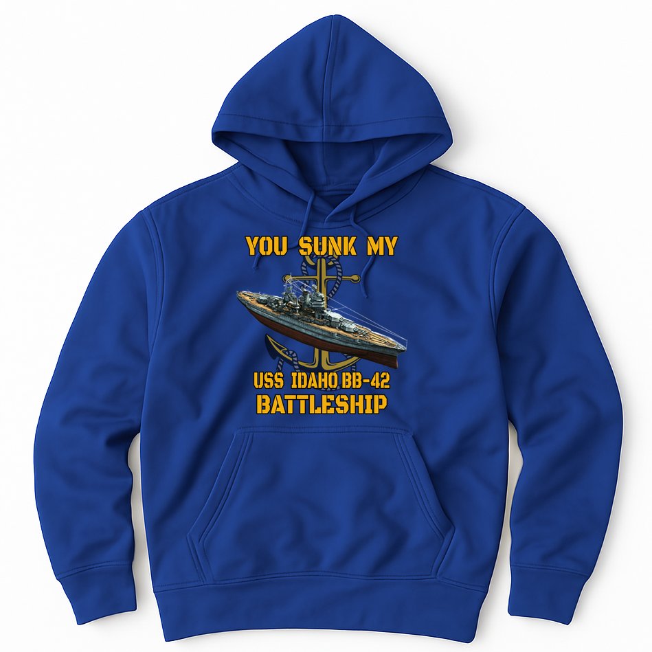 Ww2 American Warship Uss Idaho Bbgift42 Battleship Veterans Day Gift Hoodie