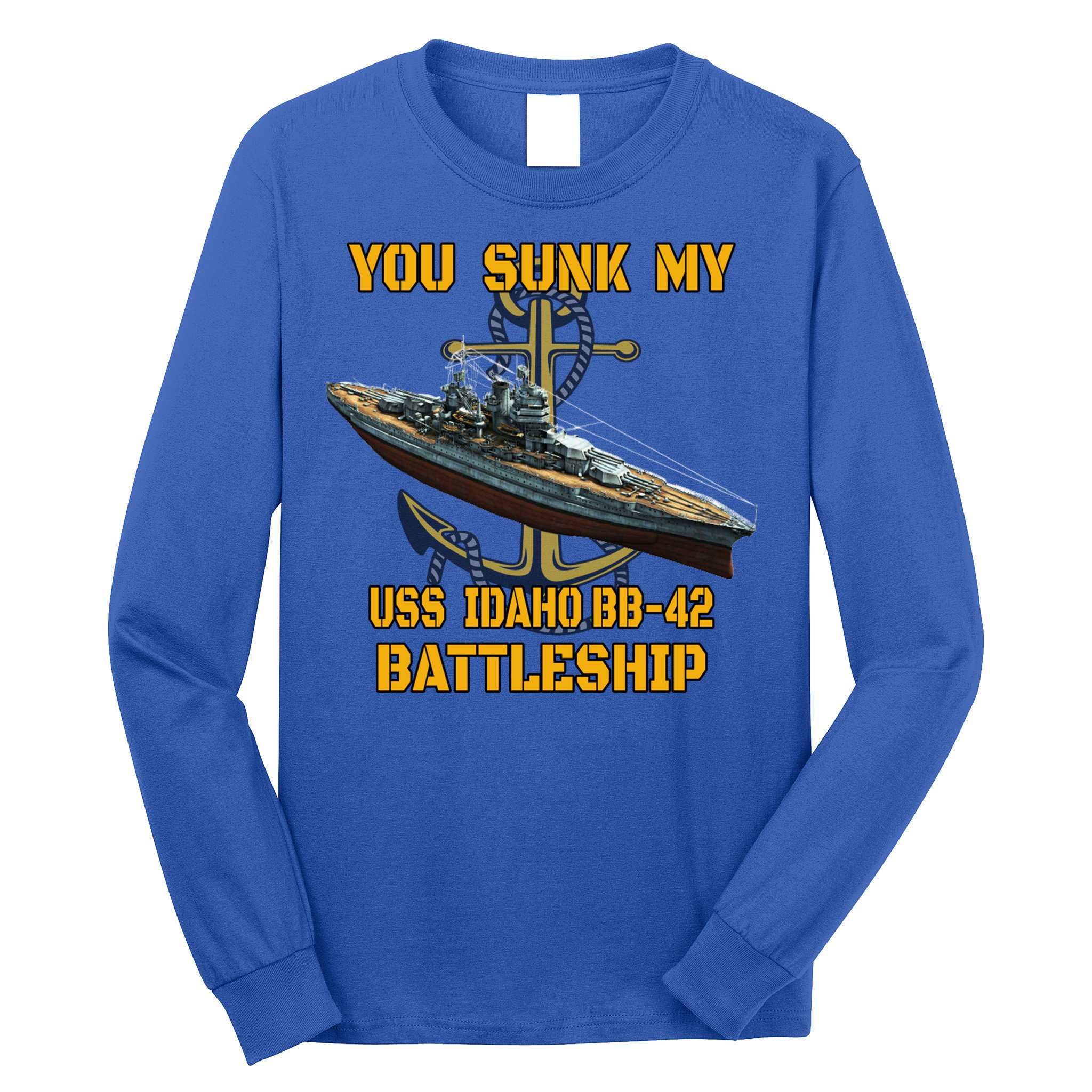 Ww2 American Warship Uss Idaho Bbgift42 Battleship Veterans Day Gift Long Sleeve Shirt
