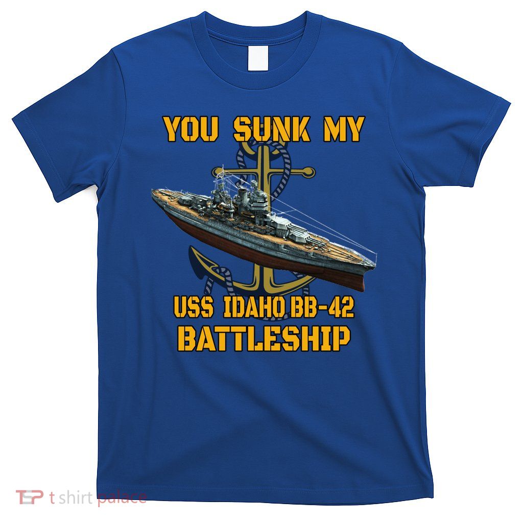 Ww2 American Warship Uss Idaho Bbgift42 Battleship Veterans Day Gift T-Shirt
