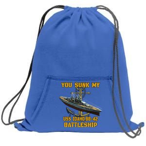 Ww2 American Warship Uss Idaho Bbgift42 Battleship Veterans Day Gift Sweatshirt Cinch Pack Bag