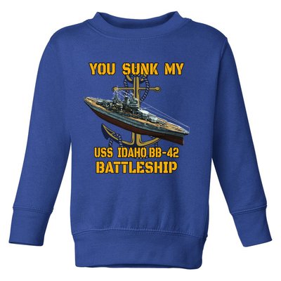 Ww2 American Warship Uss Idaho Bbgift42 Battleship Veterans Day Gift Toddler Sweatshirt