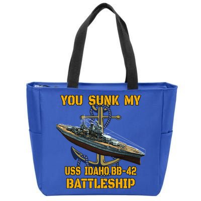 Ww2 American Warship Uss Idaho Bbgift42 Battleship Veterans Day Gift Zip Tote Bag