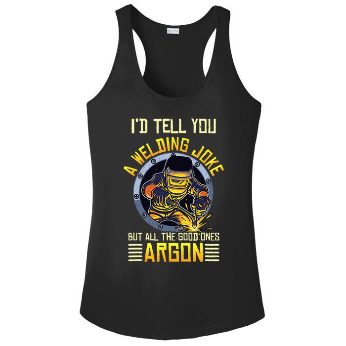 Welding Argon Welding Funny Welder Ladies PosiCharge Competitor Racerback Tank