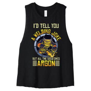 Welding Argon Welding Funny Welder Women's Racerback Cropped Tank