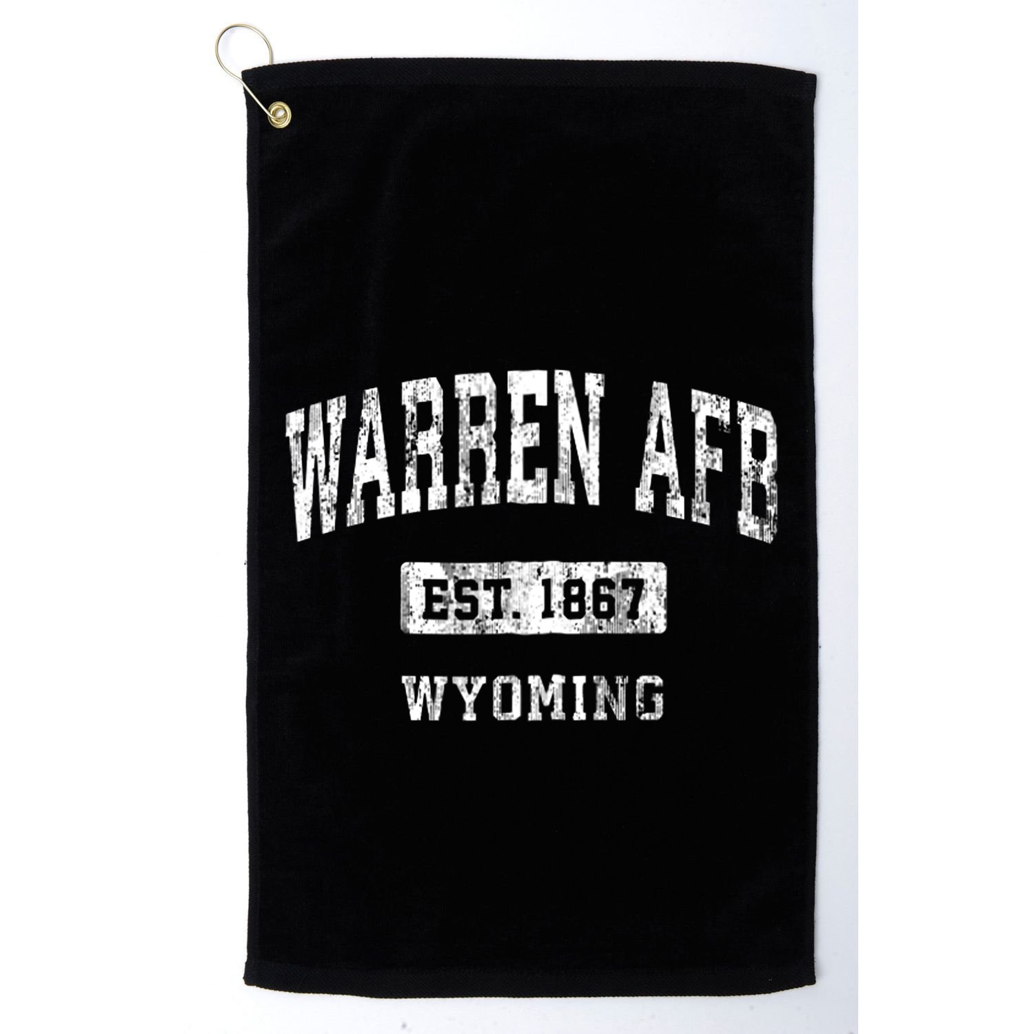 Warren Afb Wyoming Wy Vintage Sports Established Golf Towel