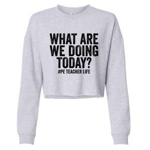 What Are We Doing Today Pe Teacher Life Physical Education Gift Cropped Pullover Crew