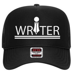 Writer Author  White  High Crown Mesh Back Trucker Hat