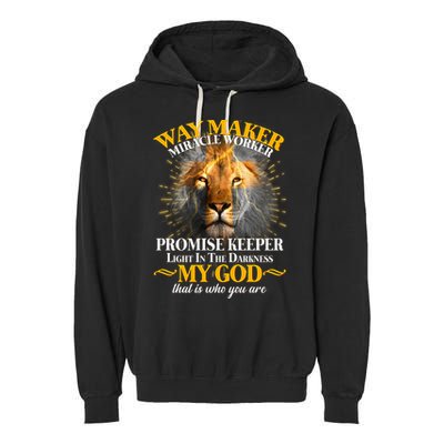 Way Maker Miracle Worker Lion Garment-Dyed Fleece Hoodie
