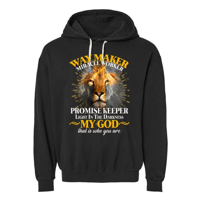Way Maker Miracle Worker Lion Garment-Dyed Fleece Hoodie