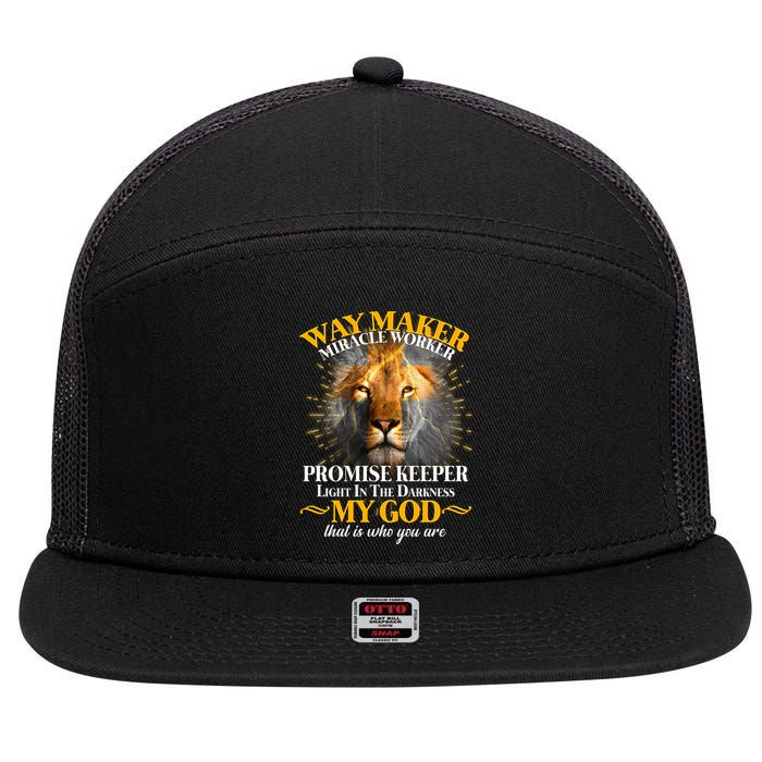 Way Maker Miracle Worker Lion 7 Panel Mesh Trucker Snapback Hat