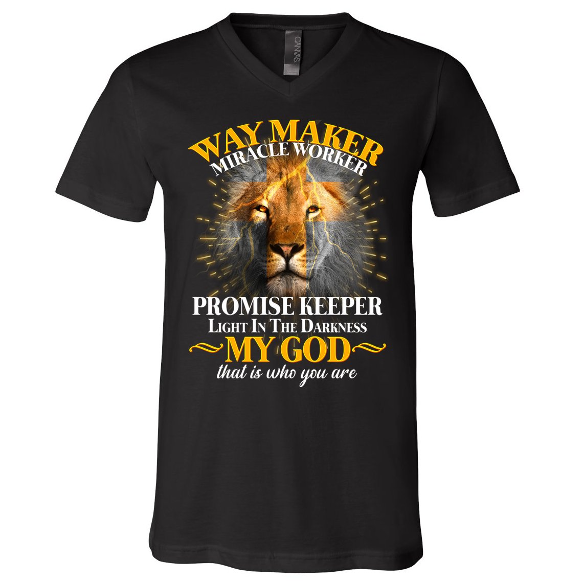 Way Maker Miracle Worker Lion V-Neck T-Shirt