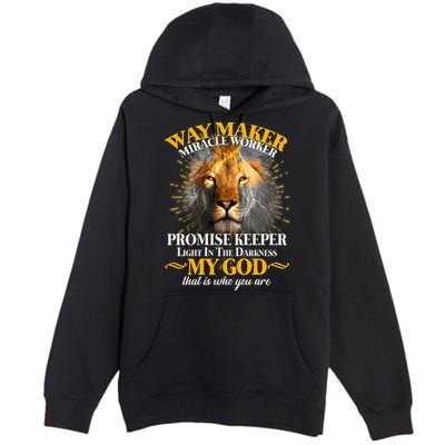 Way Maker Miracle Worker Lion Premium Pullover Hoodie