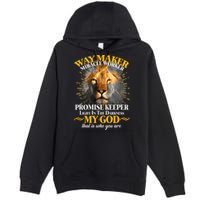 Way Maker Miracle Worker Lion Premium Pullover Hoodie