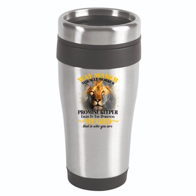 Way Maker Miracle Worker Lion 16oz Travel Tumbler