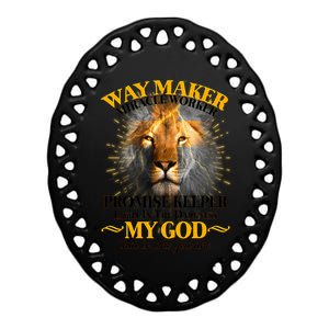 Way Maker Miracle Worker Lion Ceramic Oval Ornament