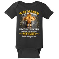 Way Maker Miracle Worker Lion Baby Bodysuit