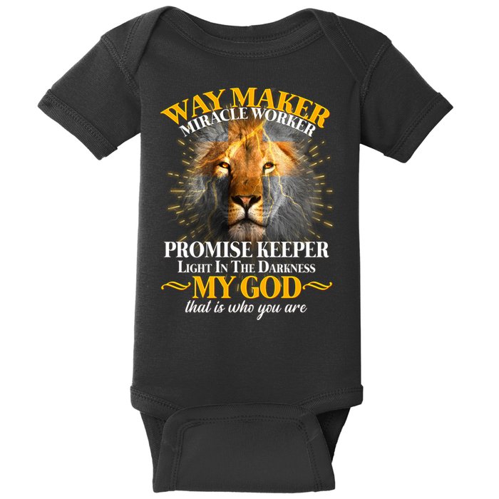 Way Maker Miracle Worker Lion Baby Bodysuit