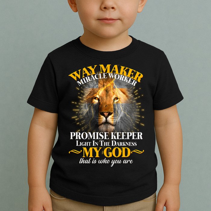 Way Maker Miracle Worker Lion Toddler T-Shirt