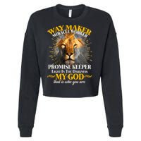 Way Maker Miracle Worker Lion Cropped Pullover Crew