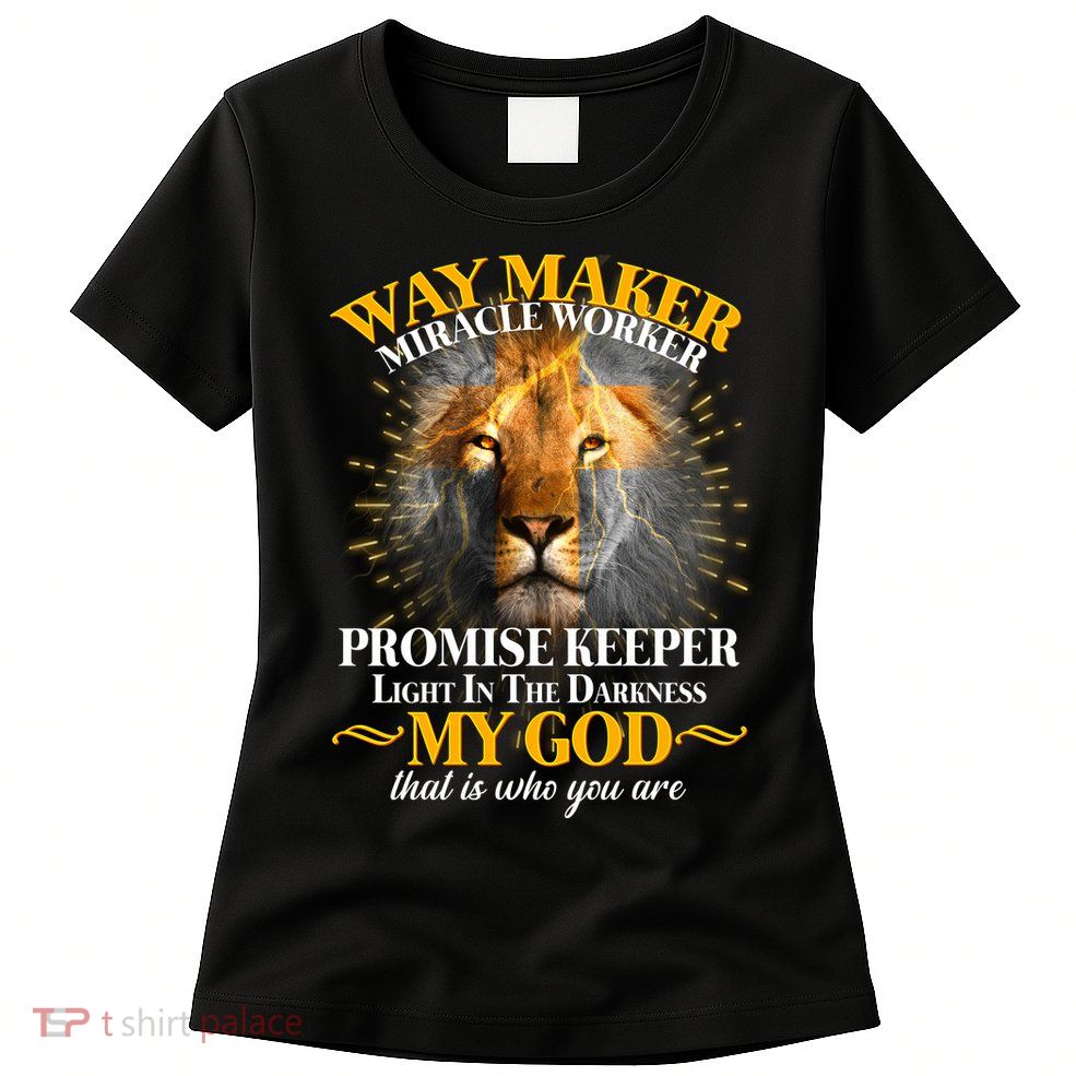 Way Maker Miracle Worker Lion Womens T-Shirt