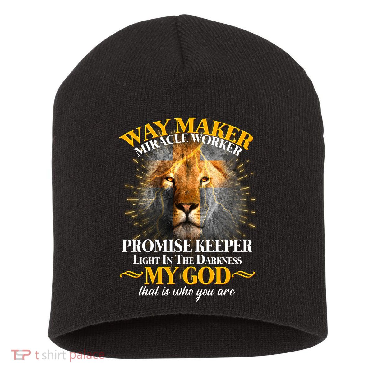 Way Maker Miracle Worker Lion Short Acrylic Beanie