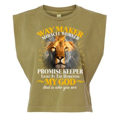 Way Maker Miracle Worker Lion Garment-Dyed Women's Muscle Tee