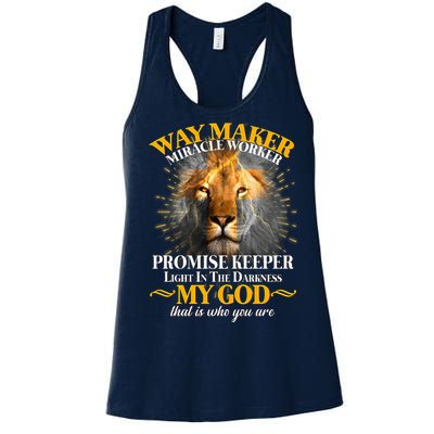 Way Maker Miracle Worker Lion Women's Racerback Tank