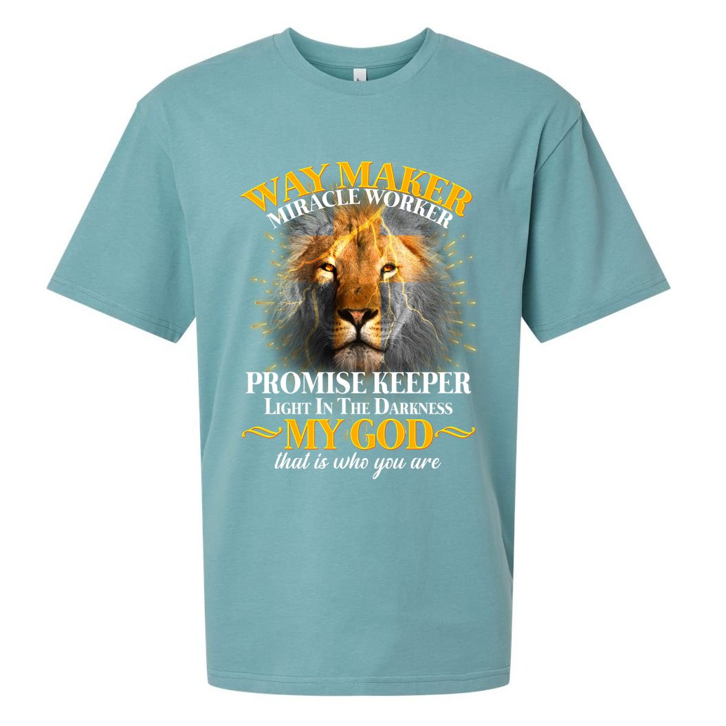 Way Maker Miracle Worker Lion Sueded Cloud Jersey T-Shirt