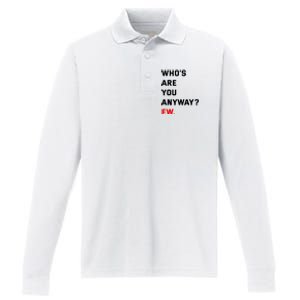 WhoS Are You Anyway Ew Performance Long Sleeve Polo