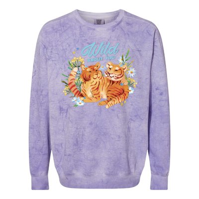 Wild About You Cute Tiger Couple Colorblast Crewneck Sweatshirt