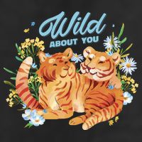 Wild About You Cute Tiger Couple 7 Panel Mesh Trucker Snapback Hat
