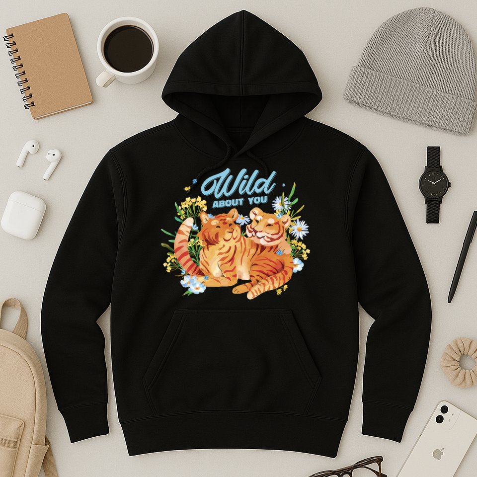 Wild About You Cute Tiger Couple Hoodie