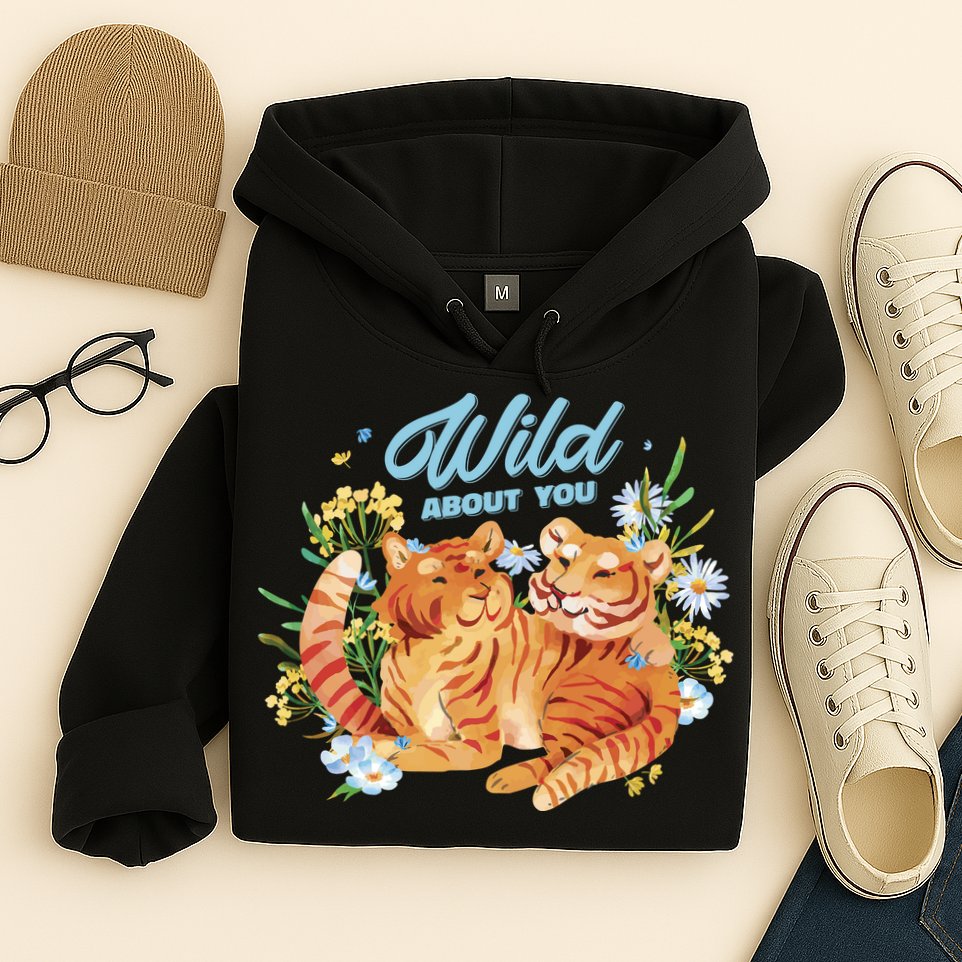 Wild About You Cute Tiger Couple Hoodie