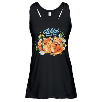 Wild About You Cute Tiger Couple Ladies Essential Flowy Tank