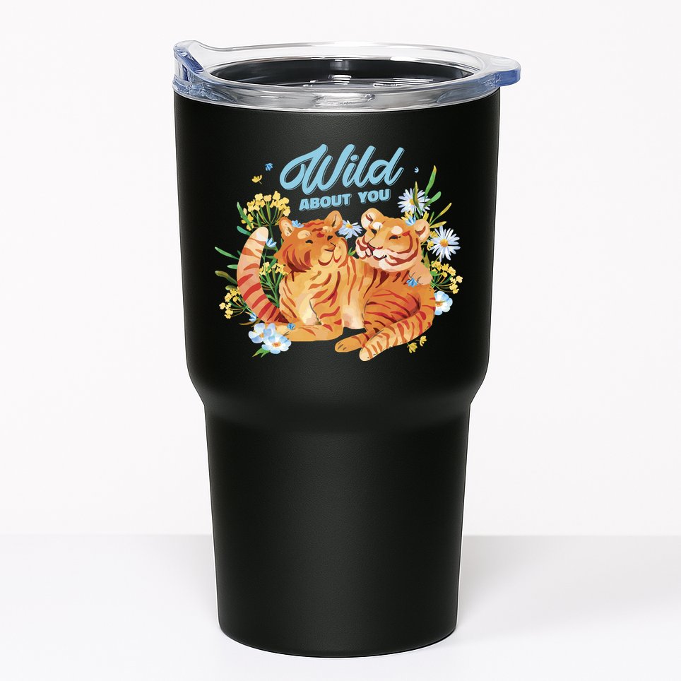 Wild About You Cute Tiger Couple Tumbler