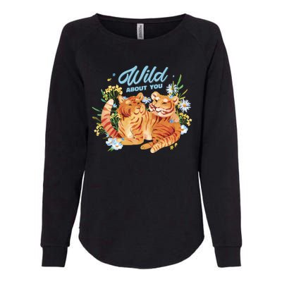 Wild About You Cute Tiger Couple Womens California Wash Sweatshirt