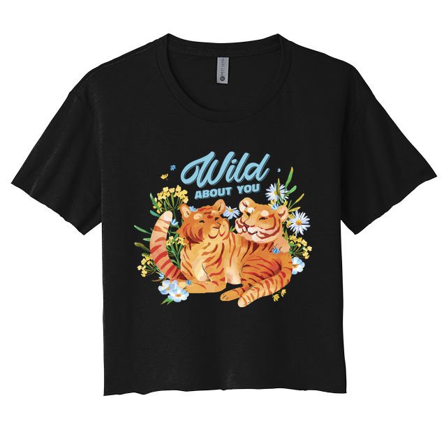 Wild About You Cute Tiger Couple Crop Top