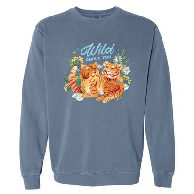 Wild About You Cute Tiger Couple Garment-Dyed Sweatshirt