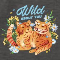 Wild About You Cute Tiger Couple Vector Backpack