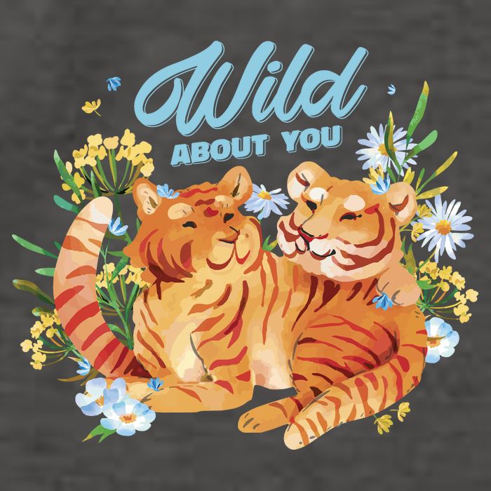 Wild About You Cute Tiger Couple Vector Backpack